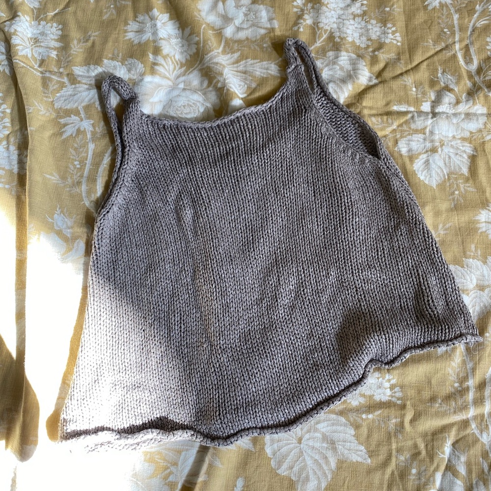 Beige Italian Cotton Knit Top- XS
